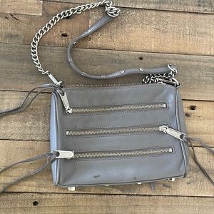 Used gray Rebecca Minkoff zipper purse